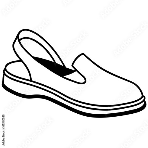 Minimal Slingbacks Vector on White Background