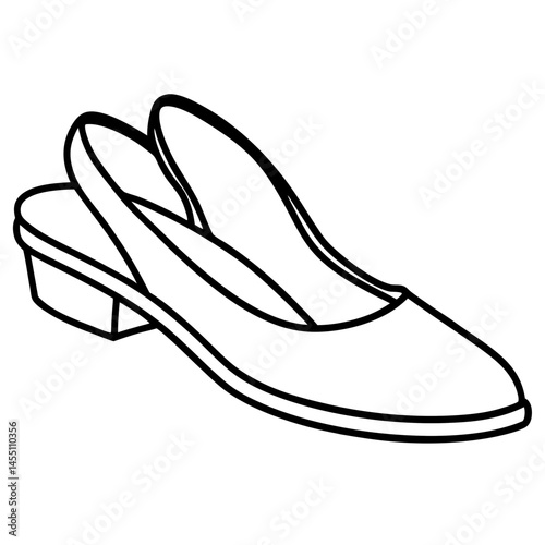 Minimal Slingbacks Vector on White Background