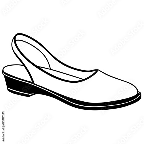 Minimal Slingbacks Vector on White Background