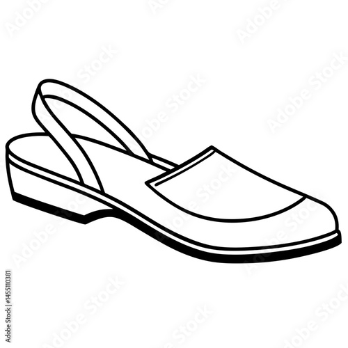 Minimal Slingbacks Vector on White Background
