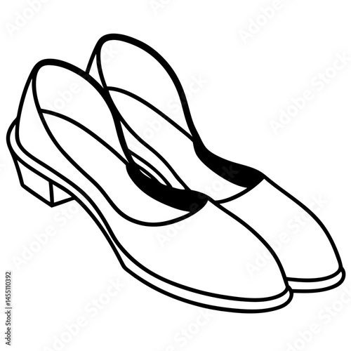 Minimal Slingbacks Vector on White Background