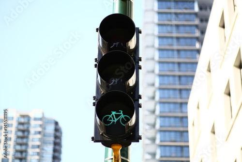 traffic light for bicycle on the street