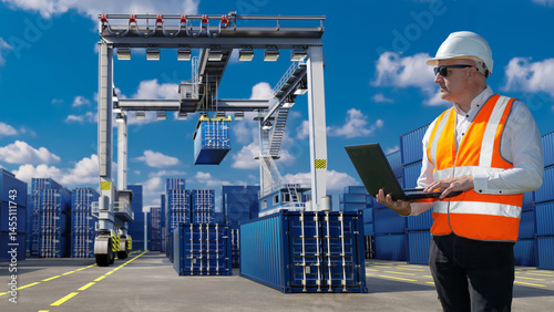 Man in maritime logistics t...