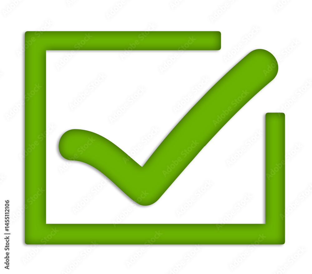 Checked Box Green 3D Icon: Modern Confirmation Png Symbol Checked Box Green 3D Icon: Modern Confirmation Png Symbol