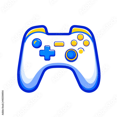 Modern game controller illustration and icon, designed with simplicity in mind, are well-suited for incorporation into logos that represent game controllers