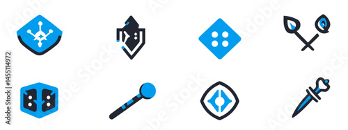 Bingo icons have been created in a palette of black and blue set against white
