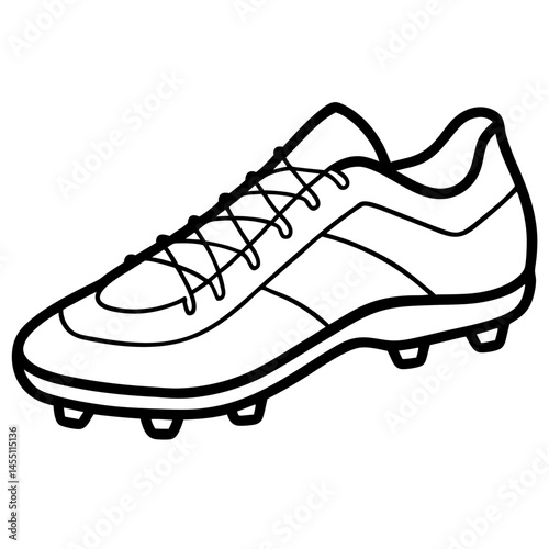 Minimalist Football Cleats Vector on White Background