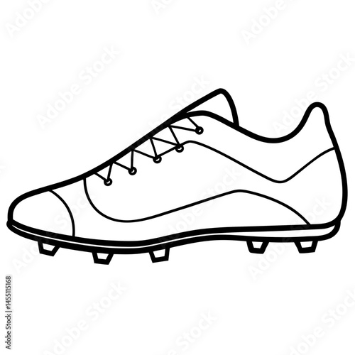 Minimalist Football Cleats Vector on White Background