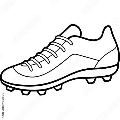 Minimalist Football Cleats Vector on White Background