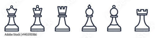 Chess king icons come in three styles: black outline, solid, and colored