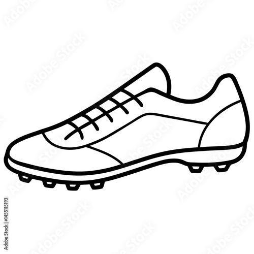 Minimalist Football Cleats Vector on White Background