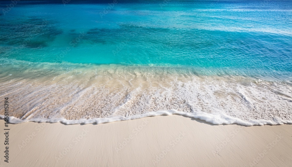 Obraz premium pristine tropical beach with turquoise ocean soft white sand and gentle waves