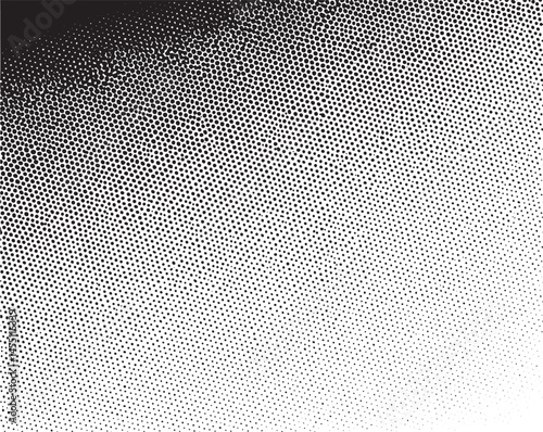 A grayscale gradient transitions from dense white dots to a soft black blur.