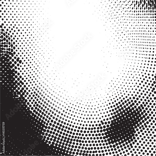 A partial portrait emerges from a dense of white dots on a black background.