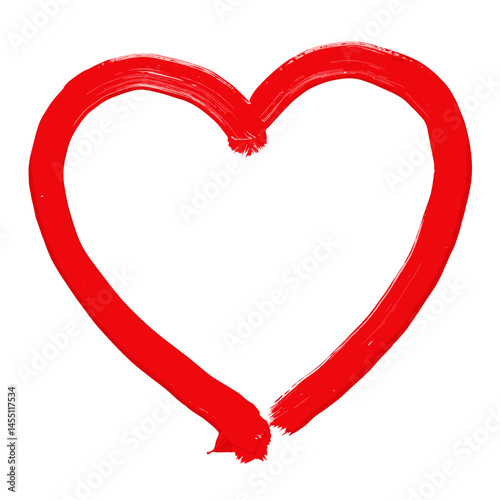 Painted Heart: A bold, brushstroke-style heart in vibrant red, an emblem of love, passion, and heartfelt emotions, perfect for conveying warmth.