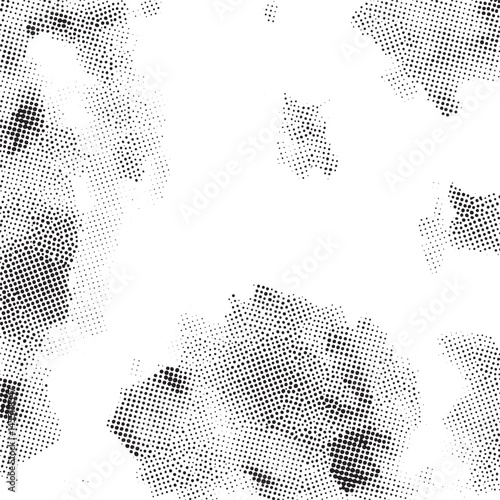 A textured white background is filled with scattered dark gray dots creating an abstract and dynamic .