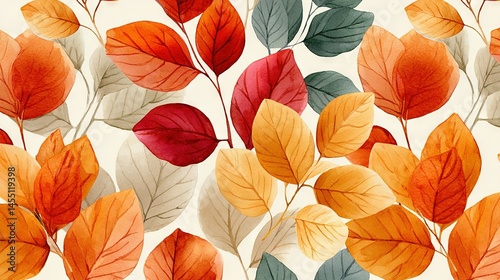   A close-up image of diverse leaves against a white backdrop, featuring vibrant colors such as red, orange, green, and yellow