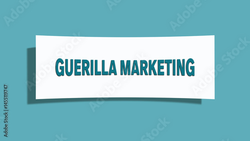 Guerilla Marketing (Guerrilla marketing) - A card isolated on light green background.