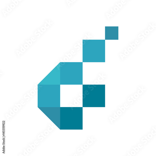 Modern Blue Pixel Letter D Logo