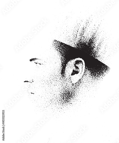 A solitary figure wears a pointed hat gazing intently with closed eyes.