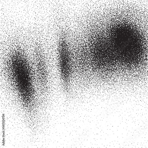 Black dots create an abstract layered on a white background.