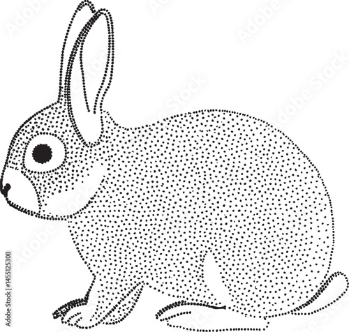 A dark brown hare sits attentively gazing forward with focused eyes.