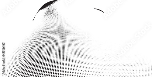 A dynamic abstract formation of white dots rises upwards creating a sense of upward movement.