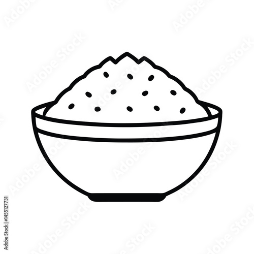 vector illustration of a bowl of yogurt with a spoon