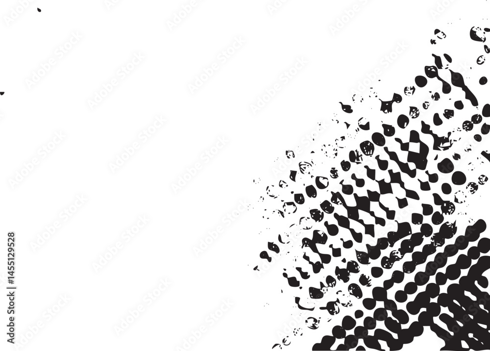 Obraz premium Black dots explode outward from a central point on a white background.