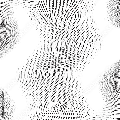 A dynamic abstract of interconnected dots creates a flowing undulating form.