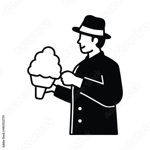 illustration of a man with ice cram