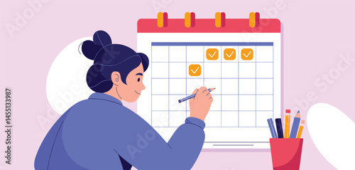 Visual Planning: Scheduling and Tracking Tasks on Wall Calendar
