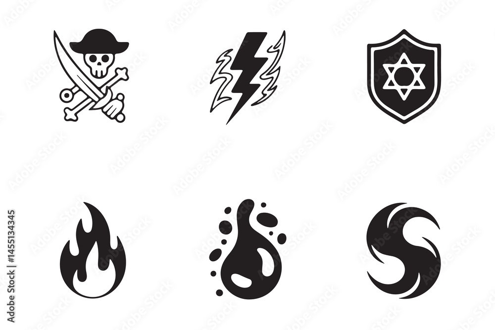 Fototapeta premium Set of Four Fantasy/Mythical Icons