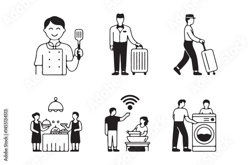 Hotel Services Icons Set
