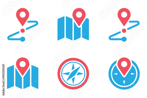Colorful navigation icons for apps and websites