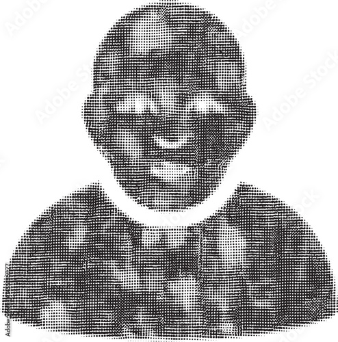 A determined worker wears a protective headgear against a dark background.