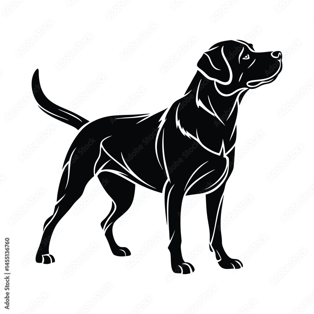 Fototapeta premium Clean silhouette of Labrador retriever for happy dog day vector illustration