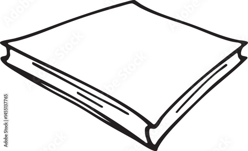 A simple open book rests on a flat surface.