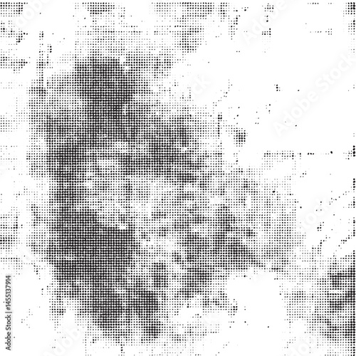 A grayscale silhouette of a feline figure appears against a textured background.