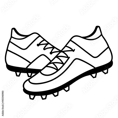 Simple Soccer Cleats Vector on White Background