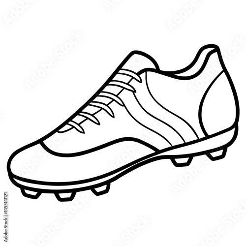 Simple Soccer Cleats Vector on White Background
