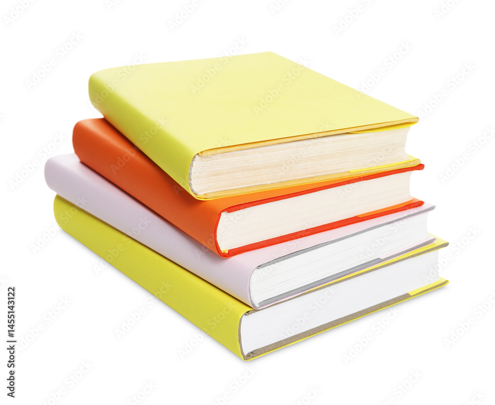 Stack of colorful books on white background Stack of colorful books on white background