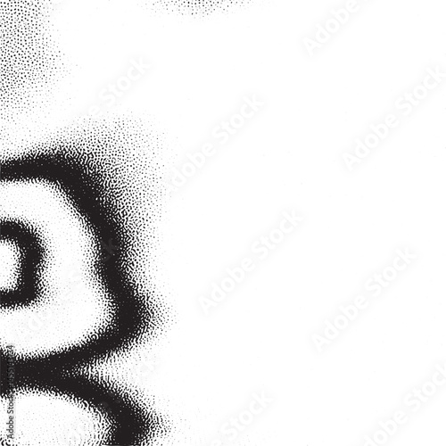 A dynamic black spiral emerges from a pristine white background.