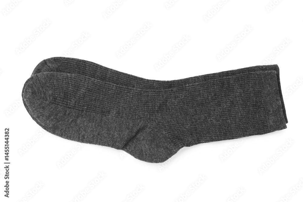 Pair of grey socks isolated on white, top view Pair of grey socks isolated on white, top view