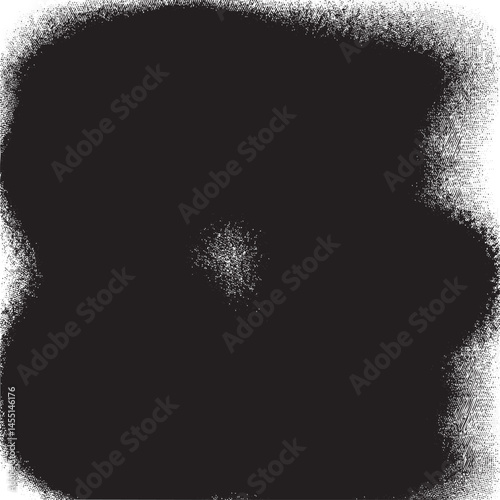 A dense cluster of shimmering white particles radiates outward from a central point within a dark textured background.