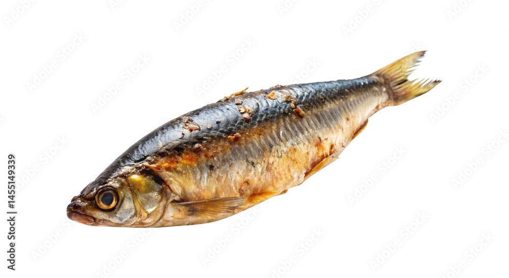 Single Roasted Fish Isolated on transparent background Delicious Cooked Seafood Meal Preparation Single Roasted Fish Isolated on transparent background Delicious Cooked Seafood Meal Preparation