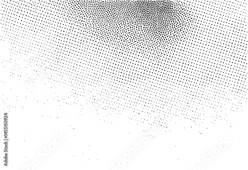 A dense textured formation of white dots dominates a dark background.