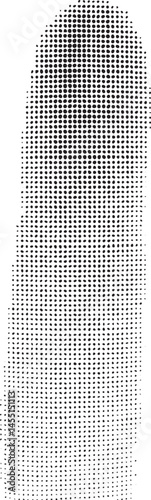 A dark blurred silhouette of a person is gradually fading into white.