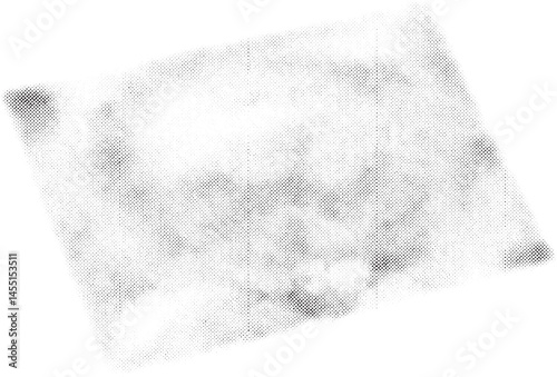A textured gray cloth rests on a dark surface.