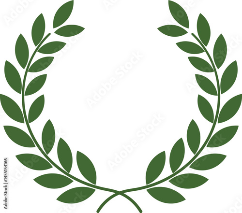 Laurel wreath vector illustration symbol of victory and achievement in green leaves design for decoration and awards 